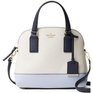 NWT Kate Spade Cameron Street Small Lottie Satchel - white, purple, navy